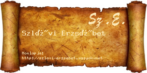 Szlávi Erzsébet névjegykártya